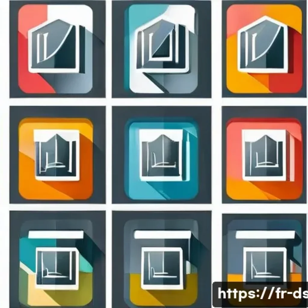 디자인 초보자를 위한 아이콘 제작 방법 - A clean and modern flat design icon set featuring simple geometric shapes such as circles, squares, ...