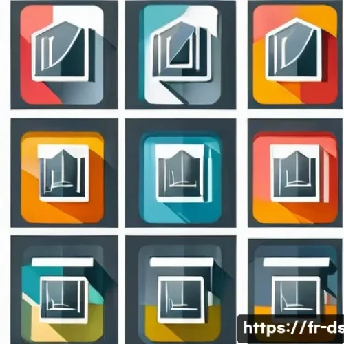 디자인 초보자를 위한 아이콘 제작 방법 - A clean and modern flat design icon set featuring simple geometric shapes such as circles, squares, ...