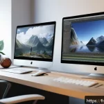 Home 23 3D 모델링 소프트웨어 추천 - A detailed digital art scene showing a beginner working on 3D modeling with Blender software on a mo...